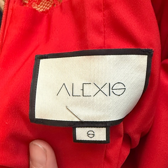 ALEXIS Red Lace Midi Dress - Picture 3 of 3